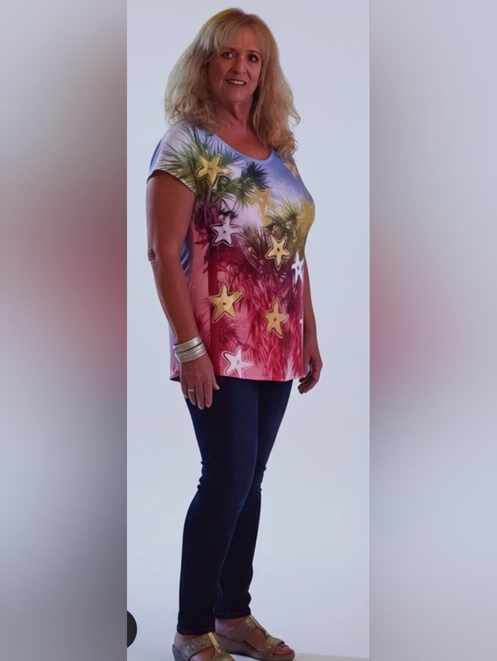 Sun Bay shirt short sleeves’. Blue red gold starfish NWT size small. 38$…